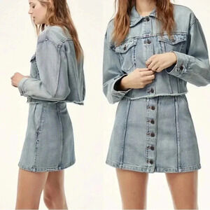 Aritzia Wilfred Free  | Button Down Jean Skirt